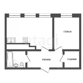 Продается 1-комн. квартира, 54,4 м²