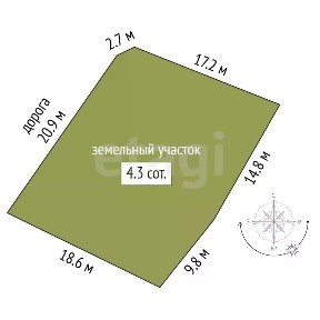 Продается участок, 4,3 сот.