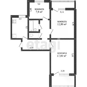 Продается 3-комн. квартира, 60 м²