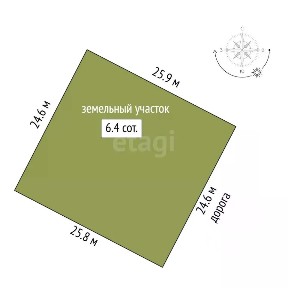 Продается участок, 6,43 сот.