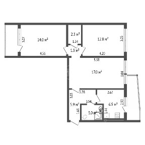Продается 3-комн. квартира, 64,5 м²