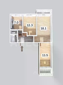 Продается 3-комн. квартира, 59,9 м²
