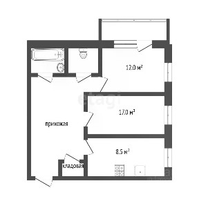 Продается 2-комн. квартира, 52,9 м²