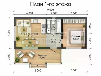 Продается 1-этажный дом, 36 м²