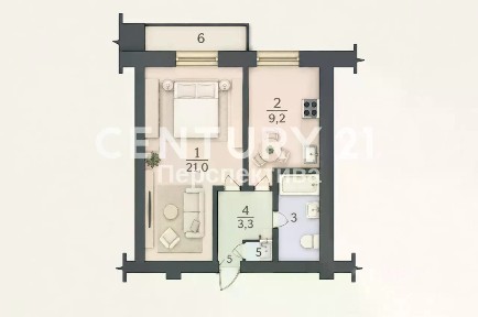 Продается 1-комн. квартира, 36,7 м²