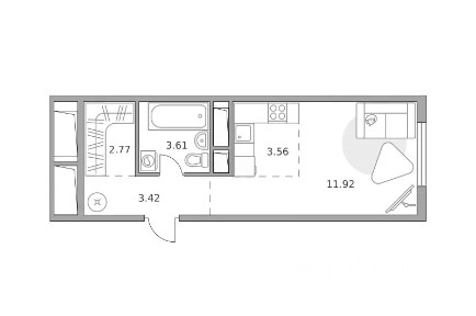 Продается студия, 25,28 м²