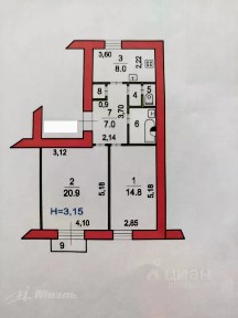 Продается 2-комн. квартира, 57,4 м²