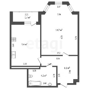 Продается 1-комн. квартира, 34,4 м²