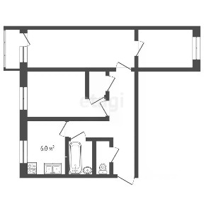 Продается 3-комн. квартира, 55,3 м²