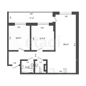 Продается 2-комн. квартира, 64 м²