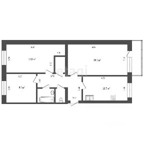 Продается 3-комн. квартира, 66,5 м²
