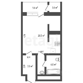 Продается студия, 30 м²