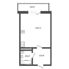 Продается студия, 36,5 м²