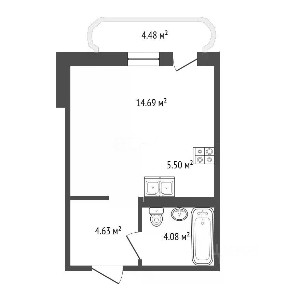 Продается студия, 28,9 м²