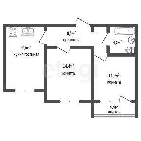 Продается 3-комн. квартира, 56,2 м²