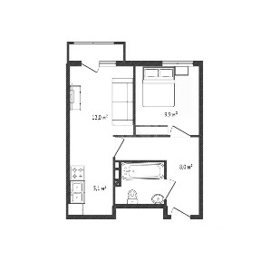 Продается 2-комн. квартира, 38,8 м²