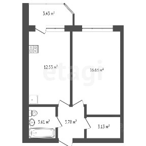 Продается 1-комн. квартира, 39,6 м²