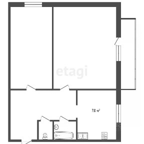 Продается 2-комн. квартира, 43,3 м²