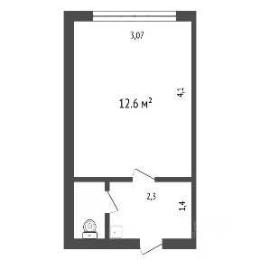 Продается студия, 16,8 м²