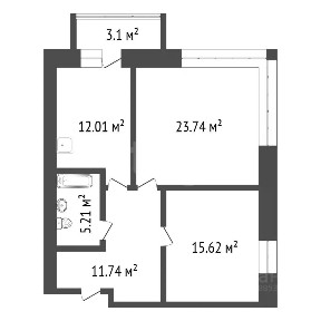 Продается 2-комн. квартира, 68,3 м²