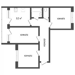 Продается 3-комн. квартира, 64 м²