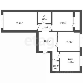 Продается 3-комн. квартира, 80,1 м²