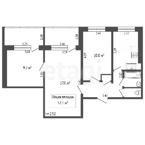 Продается 3-комн. квартира, 52,1 м²