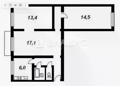 Продается 3-комн. квартира, 56,5 м²