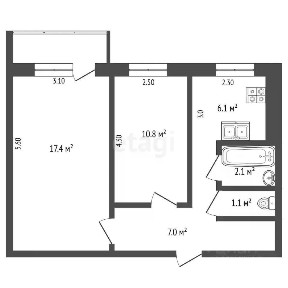 Продается 2-комн. квартира, 44 м²