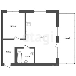 Продается 1-комн. квартира, 51,3 м²