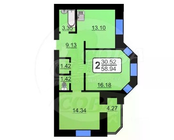 Продается 2-комн. квартира, 60 м²