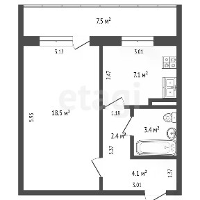 Продается 1-комн. квартира, 35,5 м²