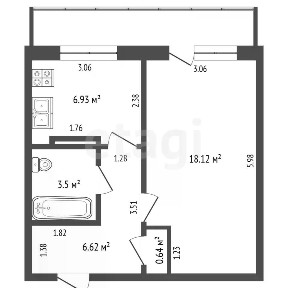 Продается 1-комн. квартира, 35,81 м²