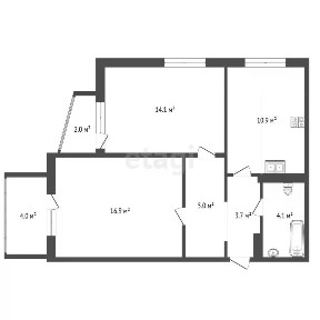Продается 2-комн. квартира, 54,3 м²