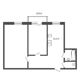 Продается 2-комн. квартира, 62,4 м²