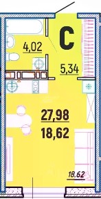 Продается студия, 27,98 м²
