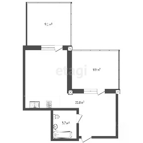 Продается апартаменты-студия, 44,7 м²