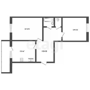 Продается 2-комн. квартира, 52,9 м²