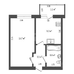 Продается 1-комн. квартира, 33,8 м²
