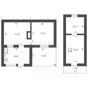 Продается 2-этажный дом, 66,8 м²