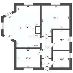 Продается 1-этажный дом, 91 м²