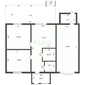 Продается 1-этажный дом, 121,9 м²