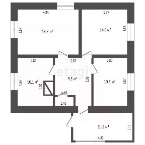 Продается 1-этажный дом, 65,1 м²