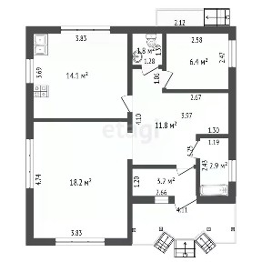 Продается 2-этажный дом, 58,4 м²