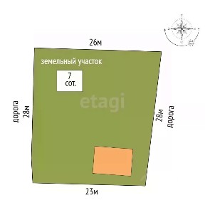 Продается 1-этажный дом, 65 м²