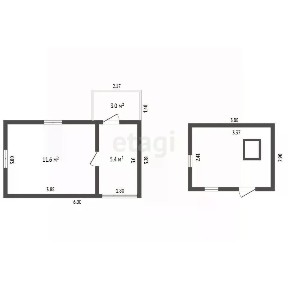 Продается 1-этажный дом, 17 м²