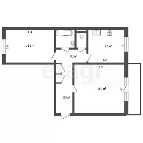 Продается 2-комн. квартира, 52,1 м²