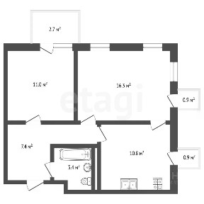 Продается 2-комн. квартира, 50,3 м²