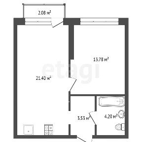 Продается 1-комн. квартира, 41,7 м²