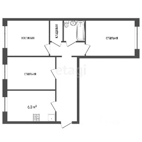 Продается 3-комн. квартира, 59,5 м²